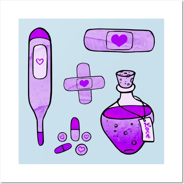 First Aid Kit Purple Wall Art by Olooriel